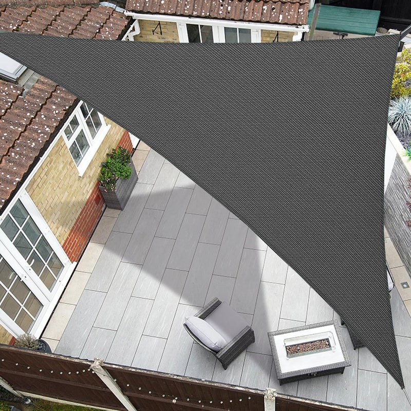 Coumavin 8'x8'x8' Sun Shade Sail Triangle Outdoor UV Block Canopy Sunshade Cover for Backyard Porch Pergola Deck Garden Patio, Dark Grey - Image 1